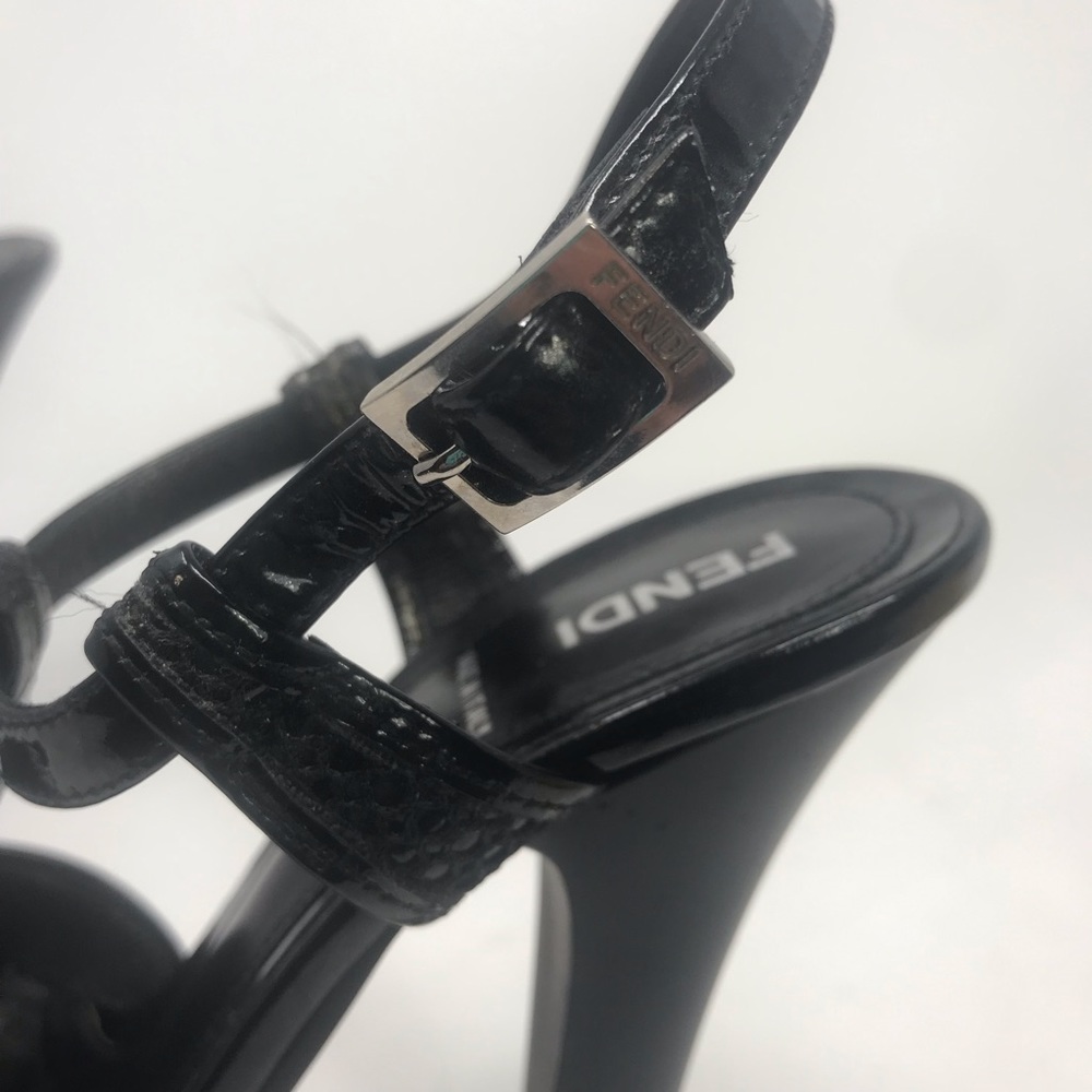 Fendi Black Platform T-Strap High Heel Sandals - Picture 6 of 8